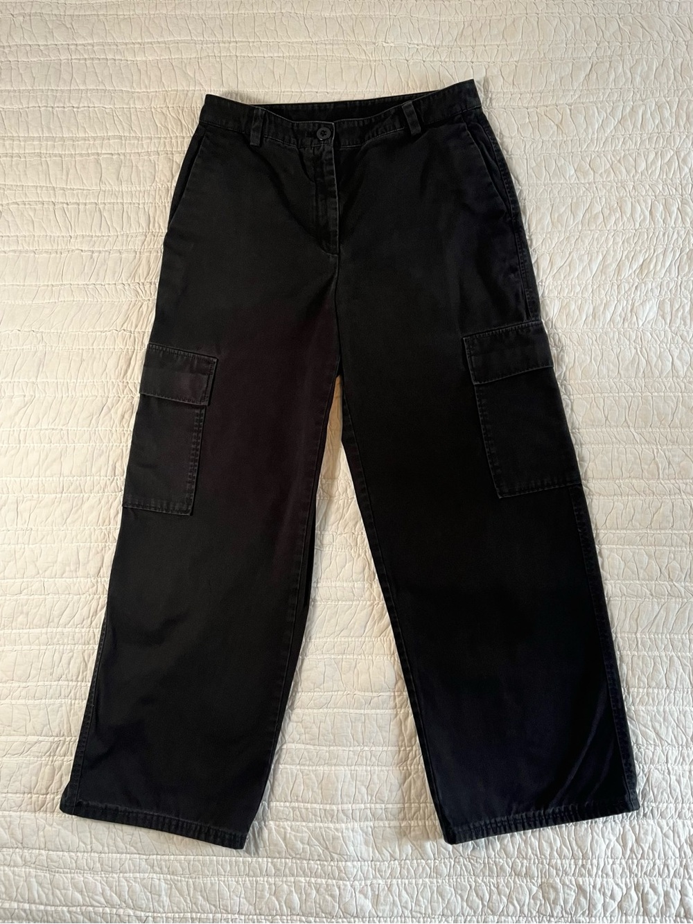 Aritzia Babaton Black Relaxed High-Waist Cargo Pants - 8